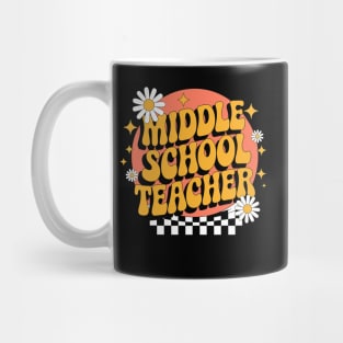 Middle School Teacher Groovy Happy First Day Of School Mug